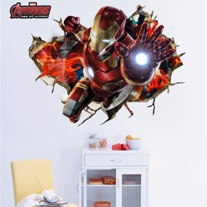 Les Vengeurs De Marvel Iron Man Diy Autocollant Muraux Pour Enfants Chambres Decorations Pour Stickers Amination Affiche Wall 85 Cdiscount Maison