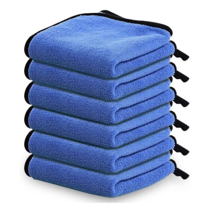 Lot De 4 Chiffons Microfibre Voiture – 50x40 Cm, Ultra-absorbants Sans Traces – Idéal Pour Vitres Et Carrosserie