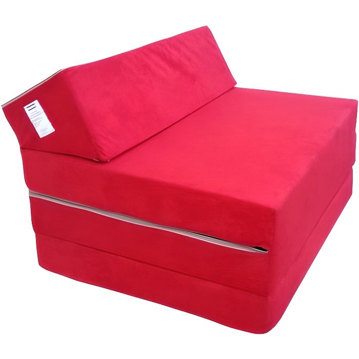 Matelas pliant 200x70x10 cm pour adultes et enfants - Natalia Spzoo - Rouge - Mousse Polyurethane - 70 x 200 cm