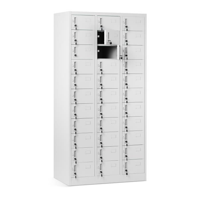Armoire vestiaire métallique - Armoire à casiers verrouillables 3B11A - En métal - Avec revêtement par poudre - 185 x 90 x 45 cm - G