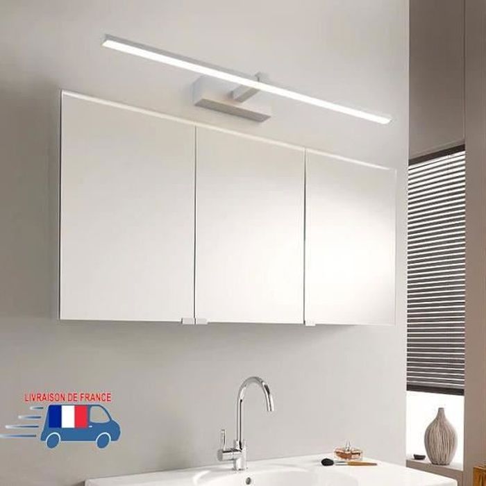GWZSX LED Lampe pour Miroir Mordern Applique Salle de Bain européen en Bois Lumière Avant Miroir avec Interrupteur Utilisé pour Lampes pour Miroir de Salle de bain-60cm Blanc Chaud