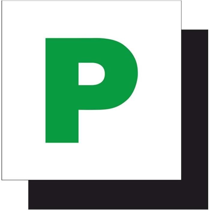 Beeway Lot 2 Plaques P Entièrement Magnétiques Conducteur Voiture – Aimant Puissant Extra Épais 1 Mm Ne S envole Pas
