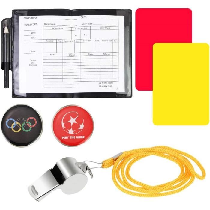 Football Set D Arbitrage En Cartons Jaune Rouge Sifflet Entraîneur