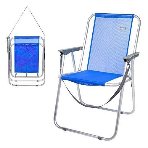 Chaise Fixe - Aktive - 62606 - Aluminium - 1 place - Bleu Marine - Jardin