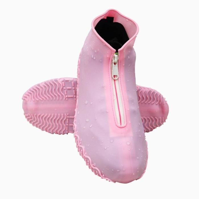 Surchaussures Imperméables Réutilisables Avec Fermeture éclair - Taille XL/XXL - Semelle Antidérapante - Pour Pluie, Neige, Boue - Faciles à Transporter