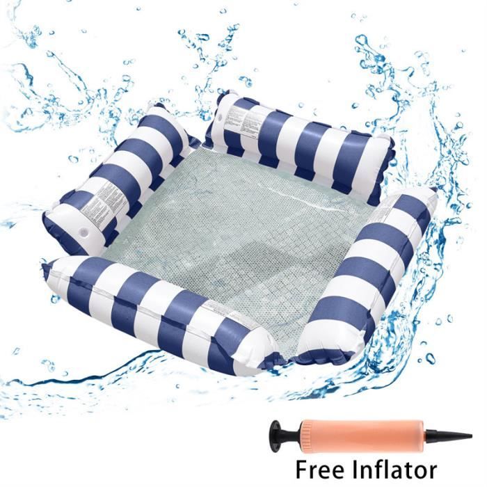FBSPORT Plateforme Flottante Gonflable pour Accostage, Hamac Aquatique Gonflable pour Lac avec Porte-Gobelet, Anneau Flottant Sunchill, Île Flottante pour Piscine, Vert-OrangeVert Jaune