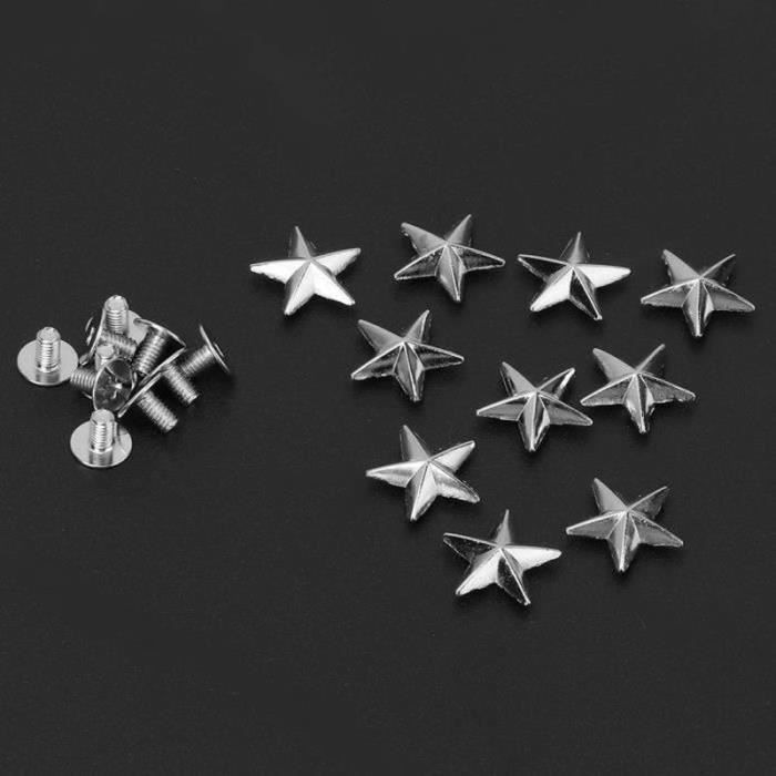Rivet Decoration 10pcs métal étoile Stud Rivet Spike vis pour