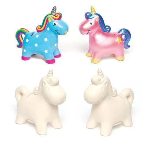 Tirelire Licorne Céramique à Peindre – Lot De 2 – Activité Manuelle Enfants Dès 5 Ans – Baker Ross