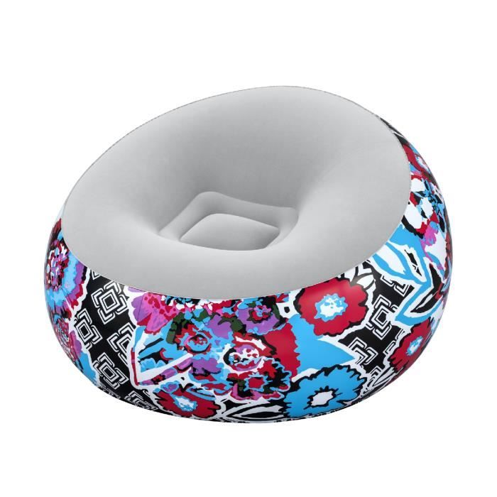 Fauteuil Gonflable Bestway - Bleu - Multicolore - Plastique - Résine - Intérieur - Adulte - Design - 1 personne