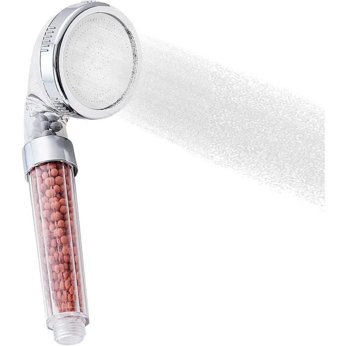 Pommeau Douche Anti-Calcaire 4 Modes - Filtre Remplaçable - Économie D'Eau - Tuyau 1,5m - Massage Silicone