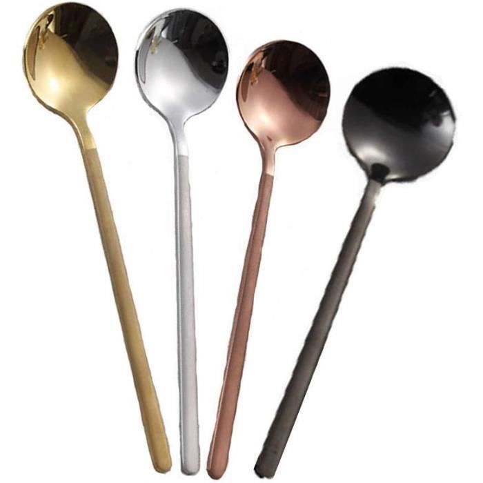11 Cuillères En Plastique Réutilisables – Long Manche 18,8 Cm, Colorées, Pour Dessert, Yaourt, Glace, Cocktails