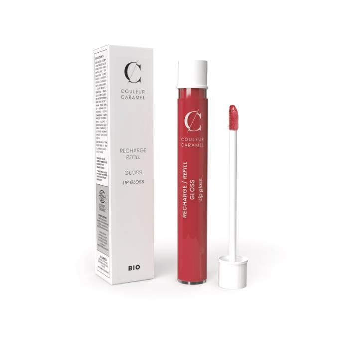 Recharge De Gloss Bio Couleur Caramel - Teinte 813 Voile De Framboise, Rose, Brillant à Lèvres, Neuf Sous Blister