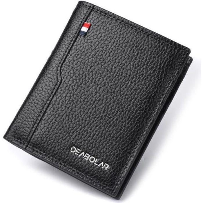 Portefeuille Homme Cuir Véritable Vieilli Vintage Protection Carte