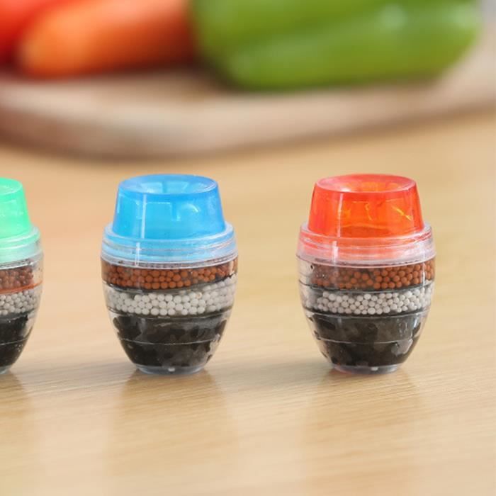 Comparer les prix de LIA Filtre À Eau Pour Robinet 5 Couches Filtre À Eau Universel Pour Robinet Purificateur Tête De Filtration Rouge