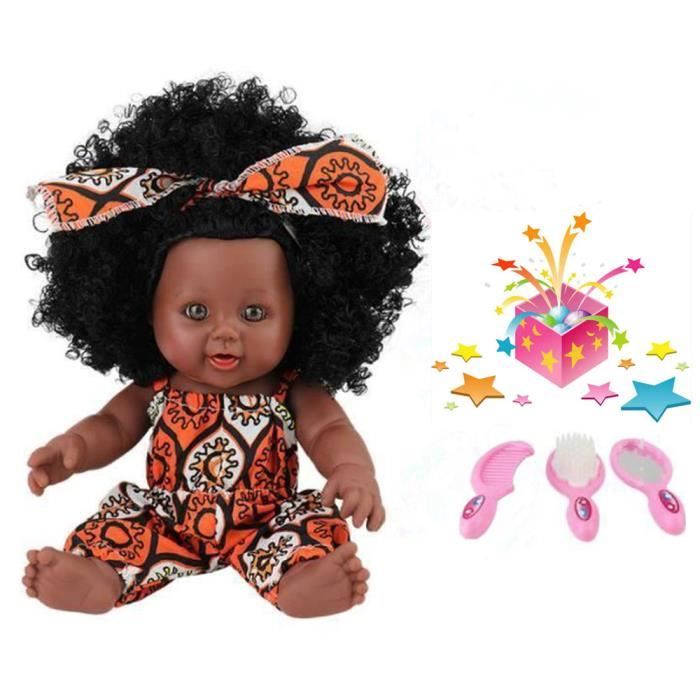 MARULADOLLS - AWA : Poupée Noire Africaine aux Cheveux Afro de 45CM dans  Une boîte Cadeau - Poupon Noir aux Cheveux crépus. Idée Cadeau pour Les 3  Ans et Plus : : Jeux et Jouets