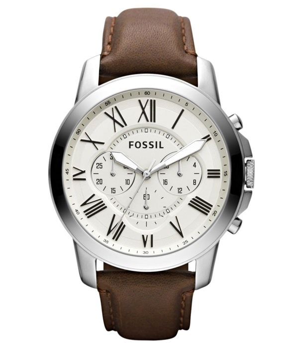 Montre Homme Fossil Grant Leather FS4735 Marron, - Achat/vente montre -  Cdiscount