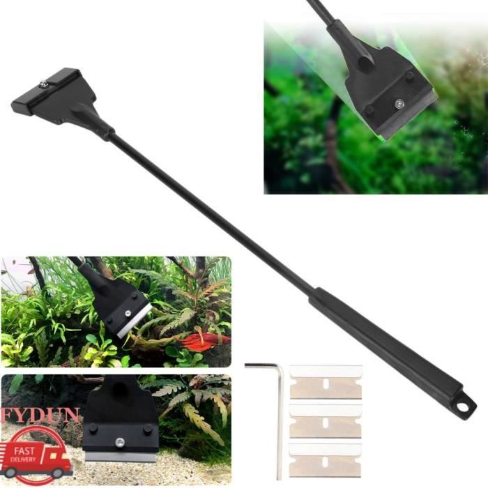 Meilleurs prix pour FYDUN Raclette à algues d'aquarium pour nettoyer le verre de l'aquarium avec poignée longue et lames remplaçables Grattoir standard