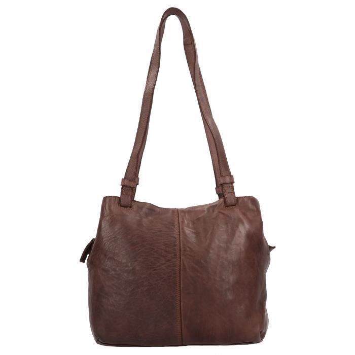 Sac Bandoulière Harold’s Crunchy 18 Cm – Cuir De Buffle Effet Twotone – Marron, 22 X 18 X 5 Cm