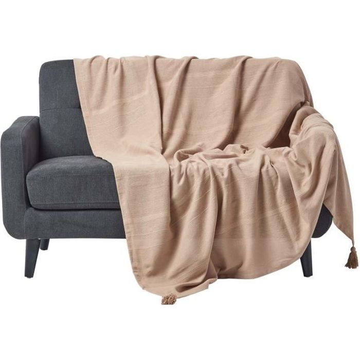 Jeté de lit ou de canapé Rajput Beige 225 x 255 cm Jeté de lit ou de canapé Rajput Beige 225 x 255 cm