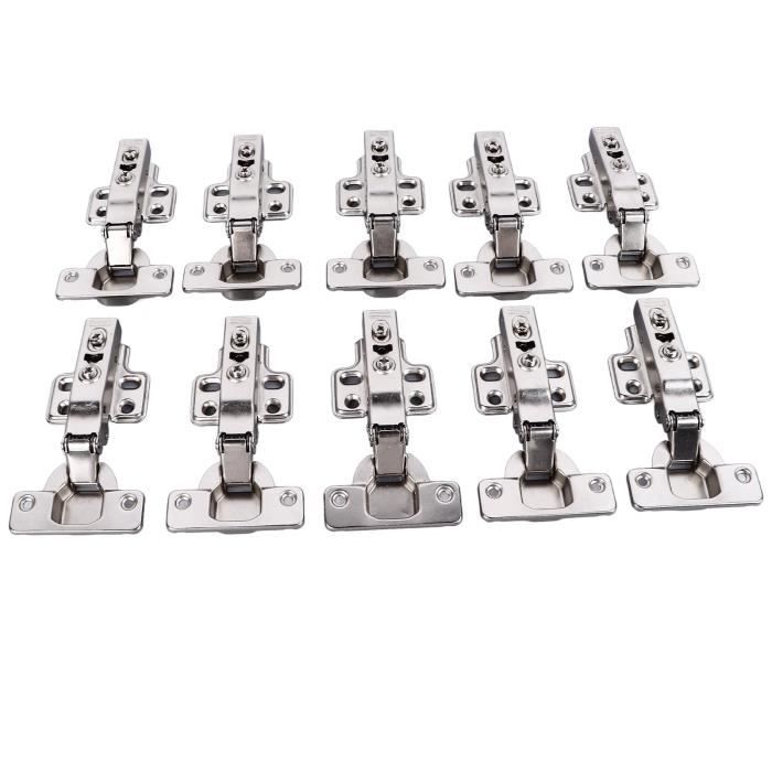Chibery Lot de 2 charnières à plateau basculant, charnières à ciseaux pour évier de cuisine ou salle de bain – Acier plaqué nickel