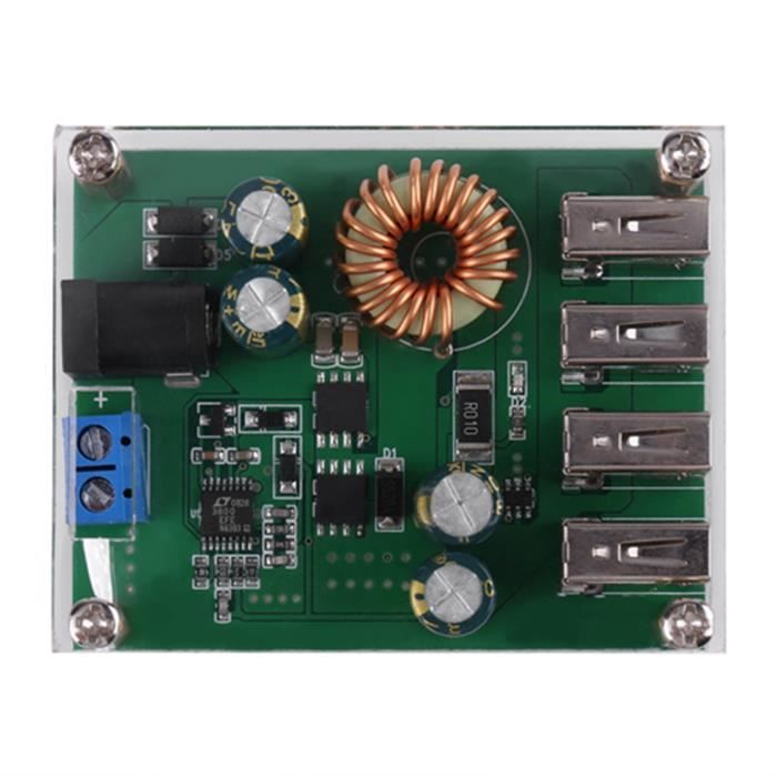 Convertisseur DC-DC 7-60V Vers 5V 5A – 4 Ports USB + étui De Protection