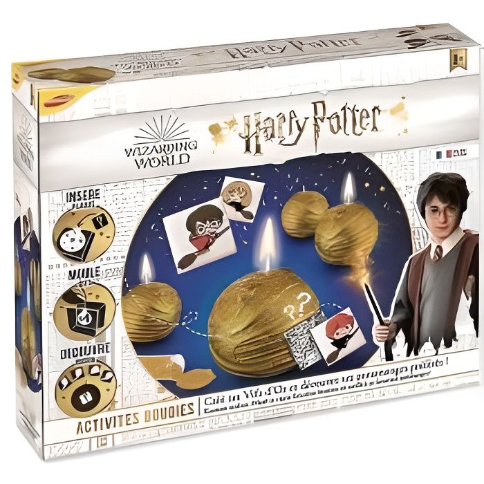 Atelier des bougies Vifs d'Or Harry Potter - Fabrication 4 bougies a creer - Coffret creatif magique - Jeu Enfant des 8 ans