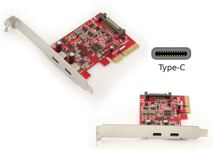 Carte PCIe 5 Ports USB 3.1 10Gbps – 3x Type-A + 2x Type-C – Auto-Alimentée VL820 ASM3142 – PC Bureau Windows Mac Linux