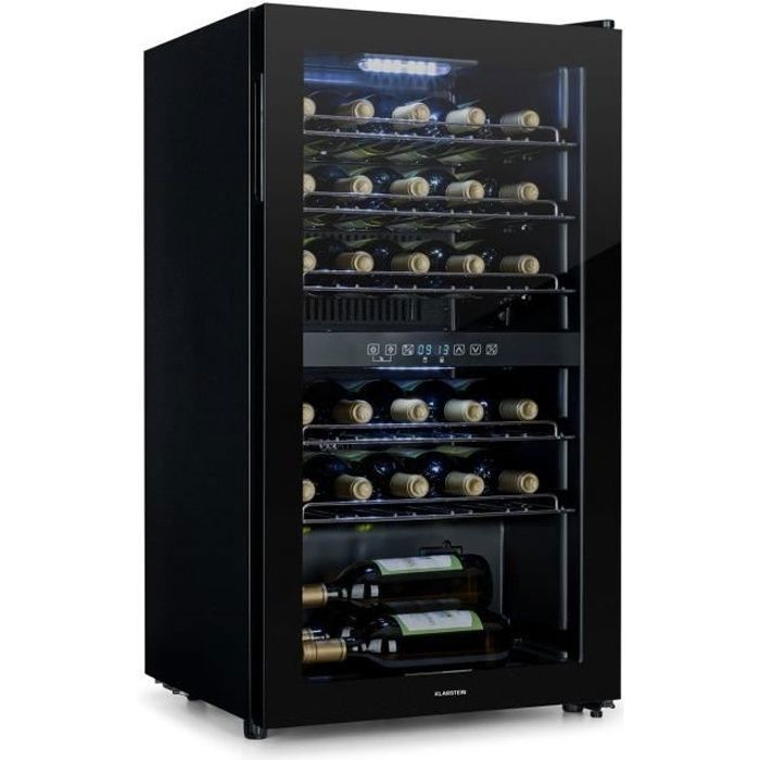 Cave à vin - Klarstein Shiraz 29 Duo - 2 zones 80 L-29 bouteilles 5-22°C - Tactile - Noire - Klarstein