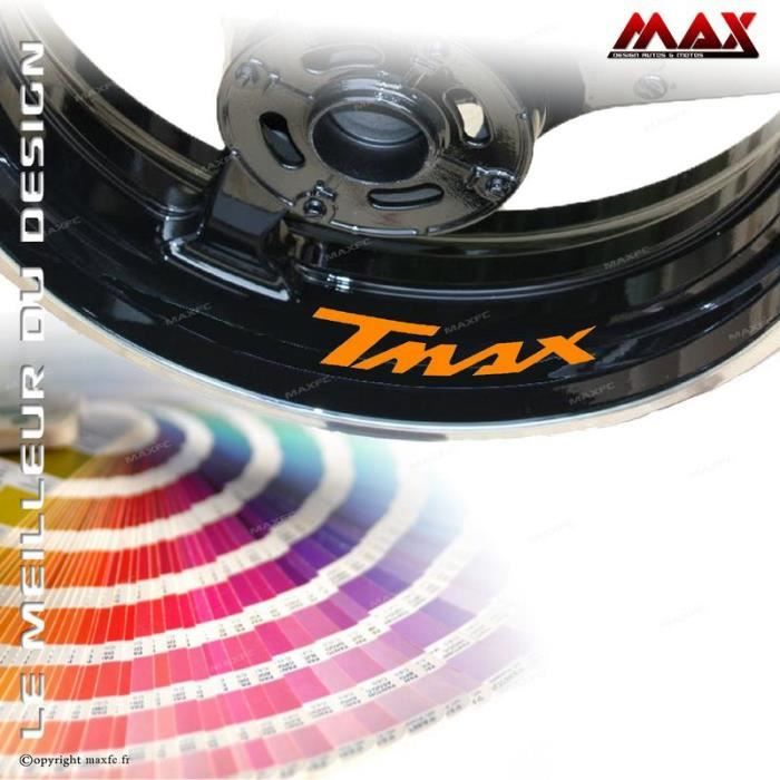 4 Stickers de Jantes TMAX - ORANGE - pour T-MAX 500 530 Sticker Autocollant Adhésif liseret