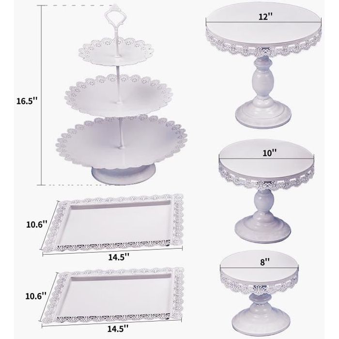 Presentoir A Gateau Plateau A Gateaux 6pcs Set Metal Gateau Titulaire Cupcake Stand Decoration Anniversaire Mariage Fete Cdiscount Maison