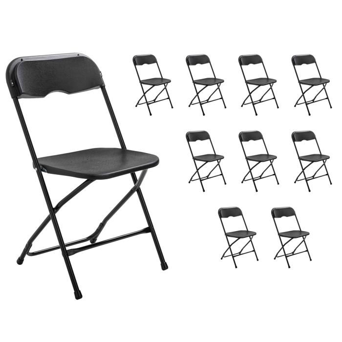 10 Chaises pliantes noires  Cdiscount Maison