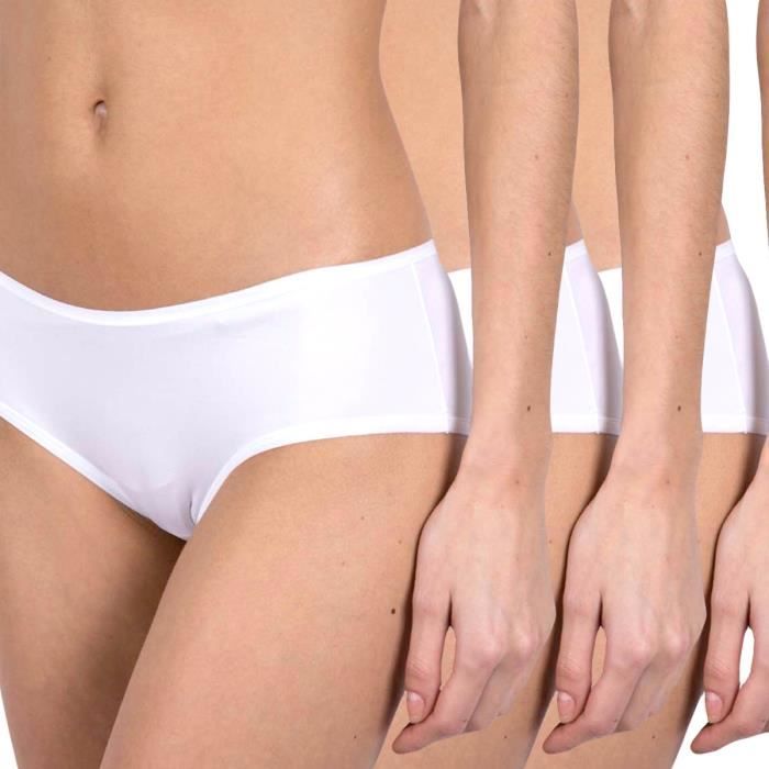 Boxers Shortys microfibre Lot de 3 Femme Blanc Cdiscount Pr t