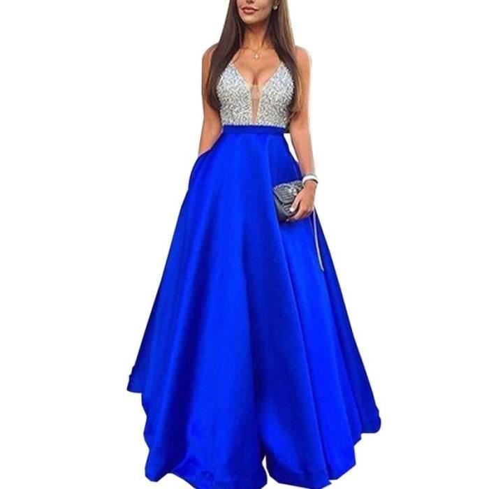 Robe de soirée longue avec corsage en satin et jupe en guipure Robe de soirée longue avec corsage en satin et jupe en guipure