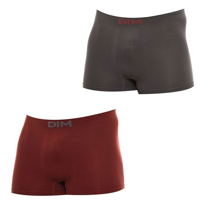 Lot de 2 boxers Unno Basic sans coutures D05HH pour homme-Gris grenat ...