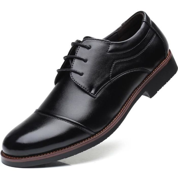 Chaussure Homme PU Cuir Lacets Derby Vernis Vintage Classic Pour