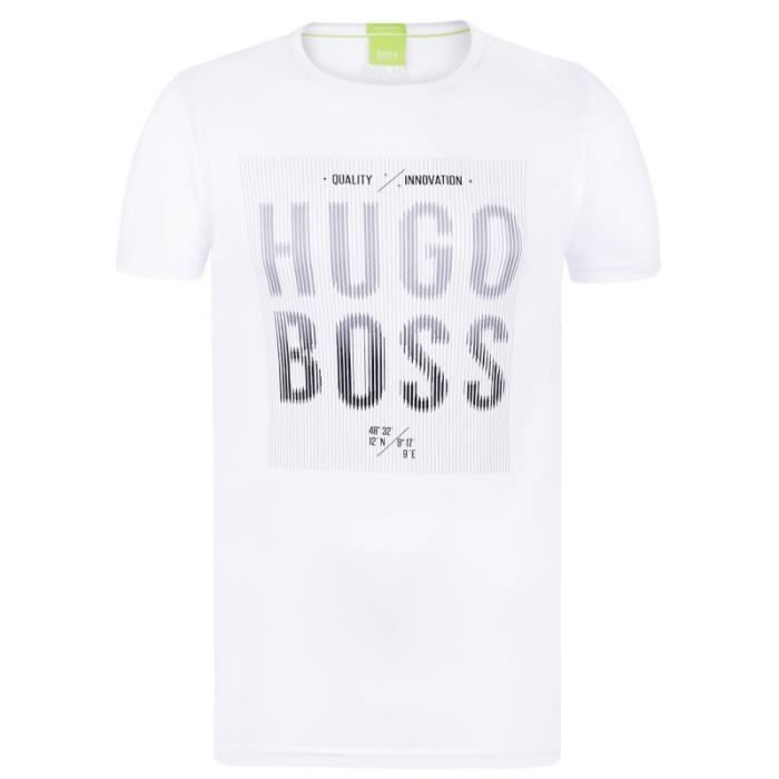 T-shirt Hugo Boss Blanc Homme Taille 2XL - Coton Occasion Très Bon état