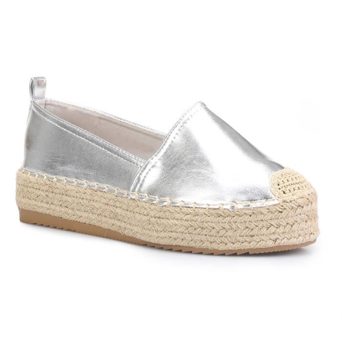 espadrille homme argenté