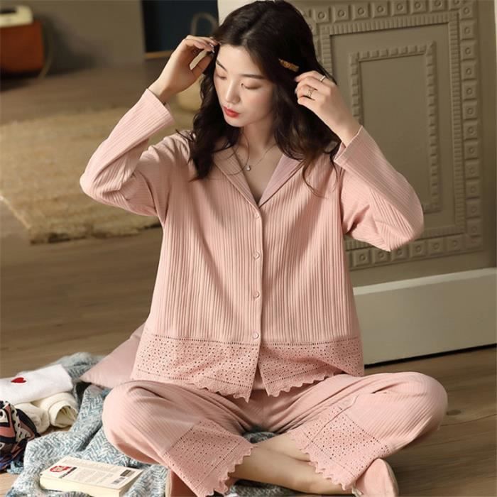 PYJAMA Femme - Homewear Ensemble Pyjamas mode Manche longue Confortable -  rose WH™ Rose - Cdiscount Prêt-à-Porter