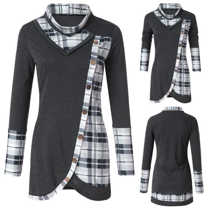 Chemisier Femme Kim Rogers Curvy Taille 3X - Imprimé Cachemire Bleu, Manches à Onglets
