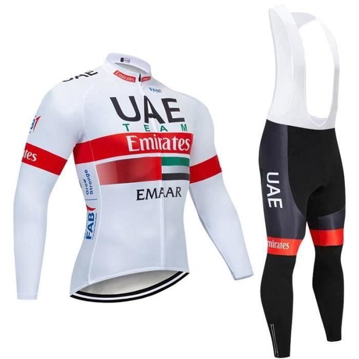 Maillot de Vélo Route Manches Longues Homme + Pantalon À Bretelle GEL  Combinaison de VTT Ensemble de Vêtement - Cdiscount Sport