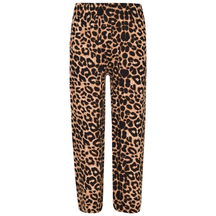 Pantalon large fille imprimé léopard madilen beige Deeluxe | La Redoute