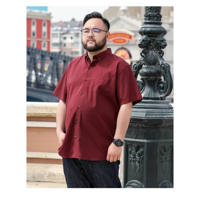 Chemise manche courte homme grande taille outlet