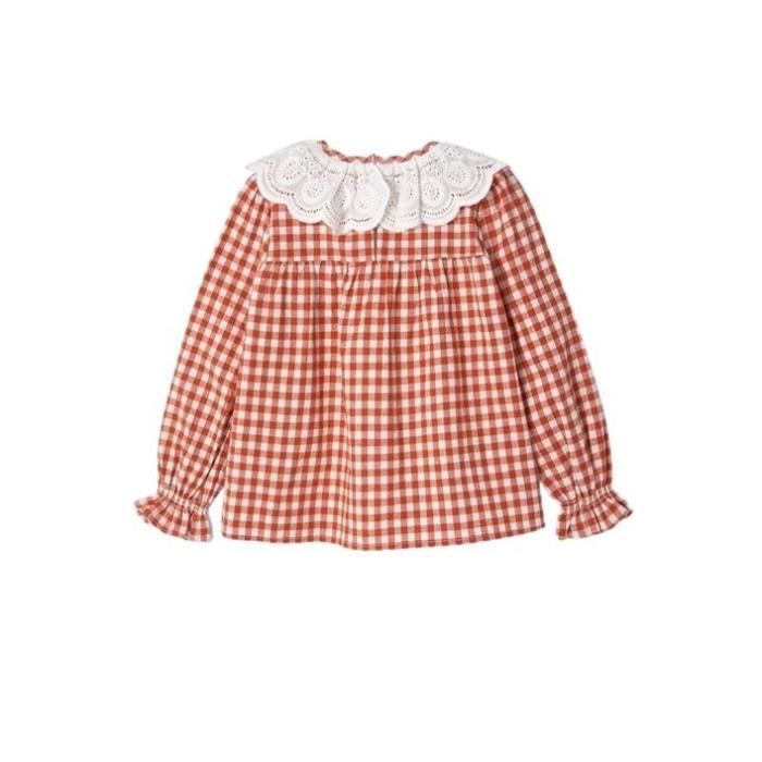 Tunique Fille Derhy Kids 5 Ans Marron Orange Broderie Fleurs Manches Longues