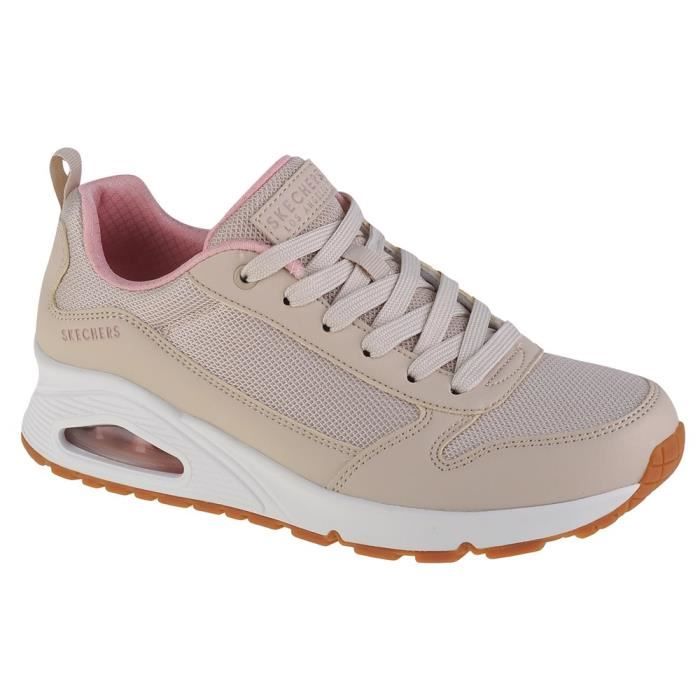 Skechers Chaussures SKECHERS Uno Inside Matters Creme - Femme/Adulte - Beige - Lacets - Plat