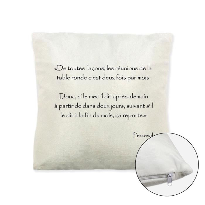 Copricuscino Bicolore Mygoodprice 40x40 Cm – Fronte Bianco Poliestere Retro Colore Cotone – Kaamelott Marrone - 2