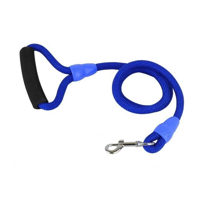 Comparer les prix de Laisse en corde ART 0084 114 cm pour petits et moyens chiens avec mousqueton  (Bleu)