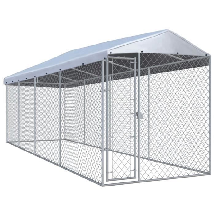 Chenil Exterieur Niches Enclos Pour Chiens Chat Avec Toit Pour Chiens 7 6x1 9x2 4 M Achat Vente Enclos Chenil Chenil Exterieur Niches Cdiscount