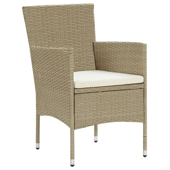 Fauteuil - UMR - Beige Chaises de salle à manger de jardin 4 pcs Résine tressée Beige -[S506Ij]