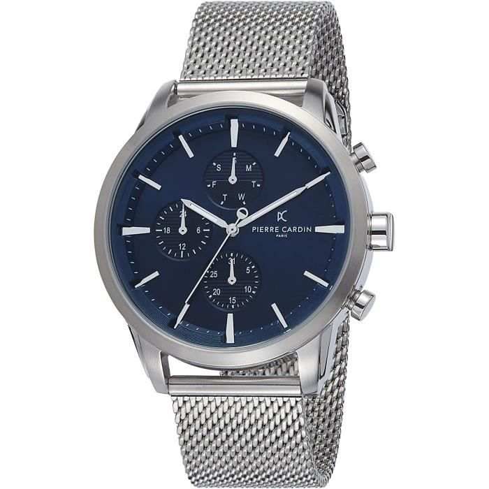 Montre Homme Pierre Cardin La Gloire Nouvelle PC902731F107 - Quartz Acier Inox - Cadran Gris 42 Mm - Neuve Avec étiquette