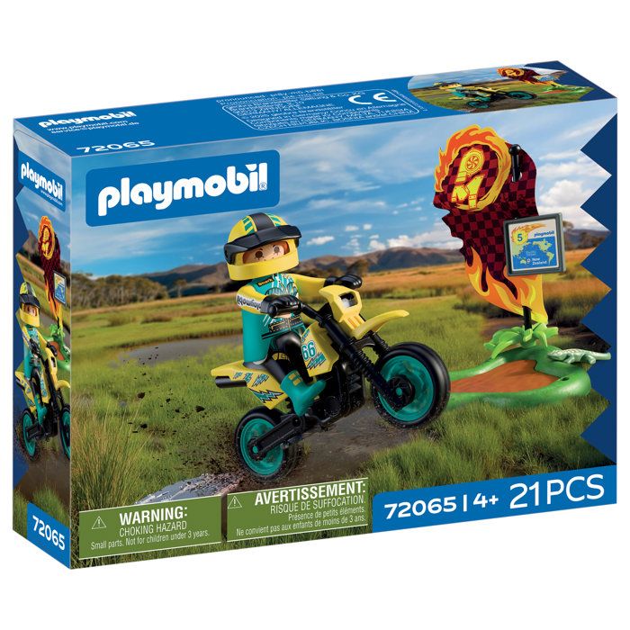 Playmobil 72065 Motocross Véhicule de course 21 pièces rider & accessoires Dès 4 ans